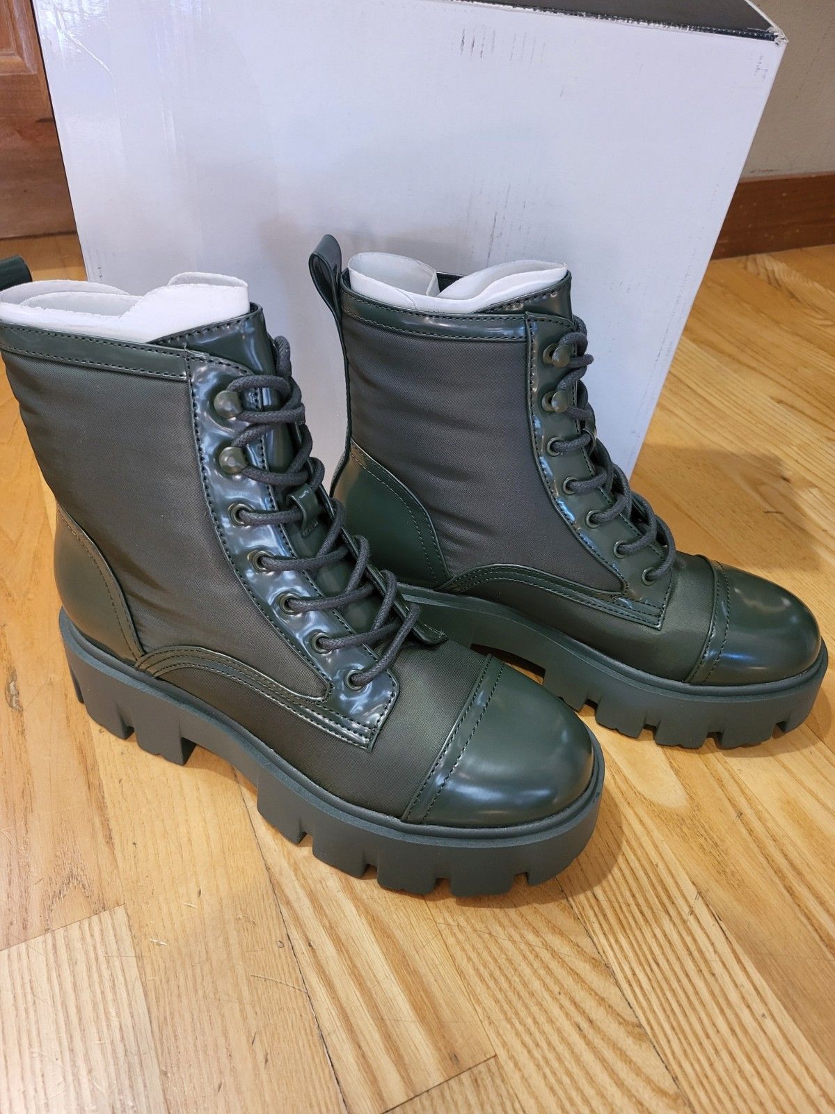 Nine West Obri2 Ankle Boot Womens Size 6.5 M Dark Green New In Box Fast Ship